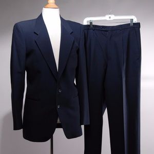 Yves Saint Laurent Navy Blue Wool Two-Button Blaze